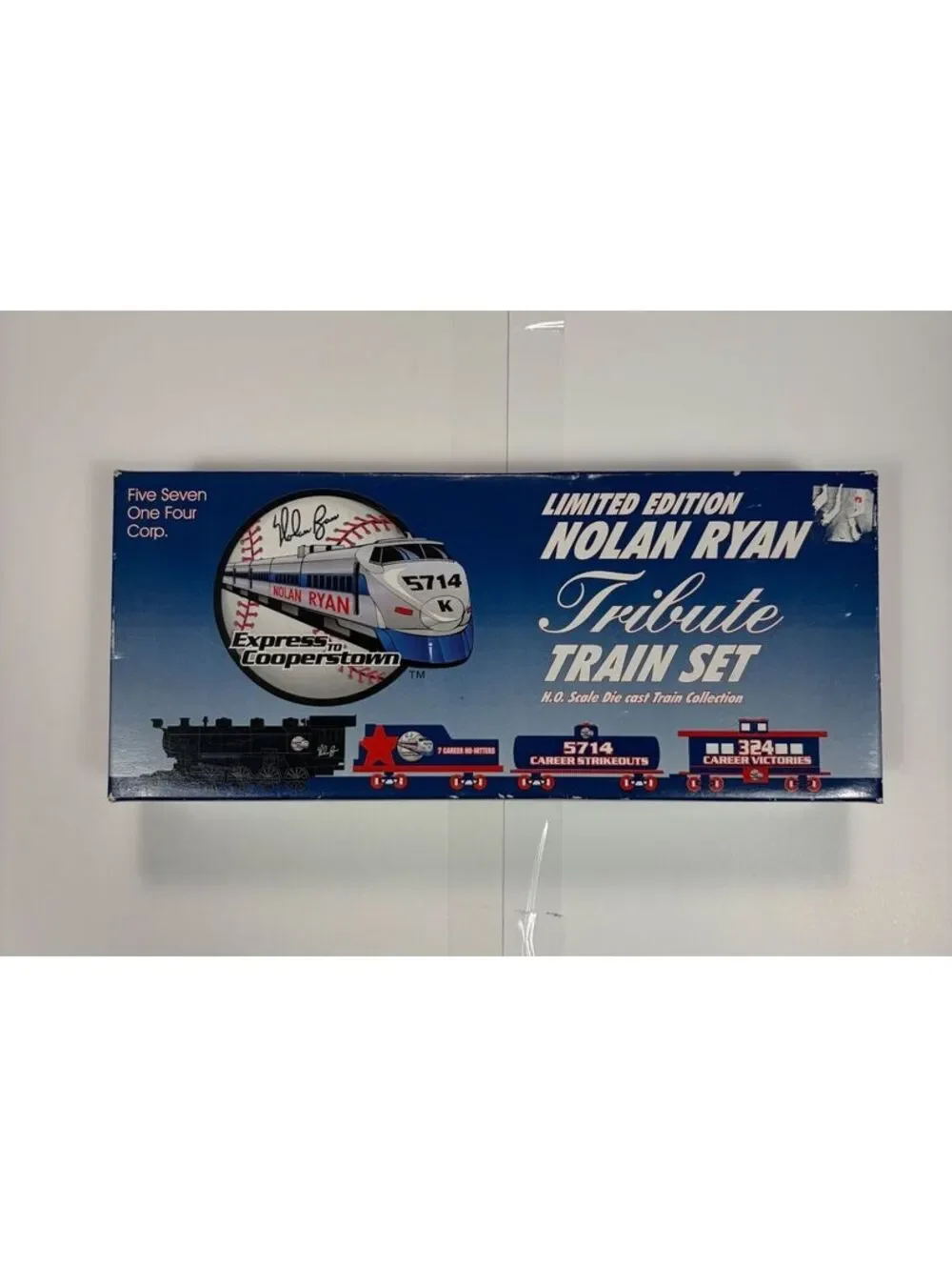 Vintage 1998 Nolan Ryan Limited Edition HO Scale Diecast 4 Car Tribute Train Set